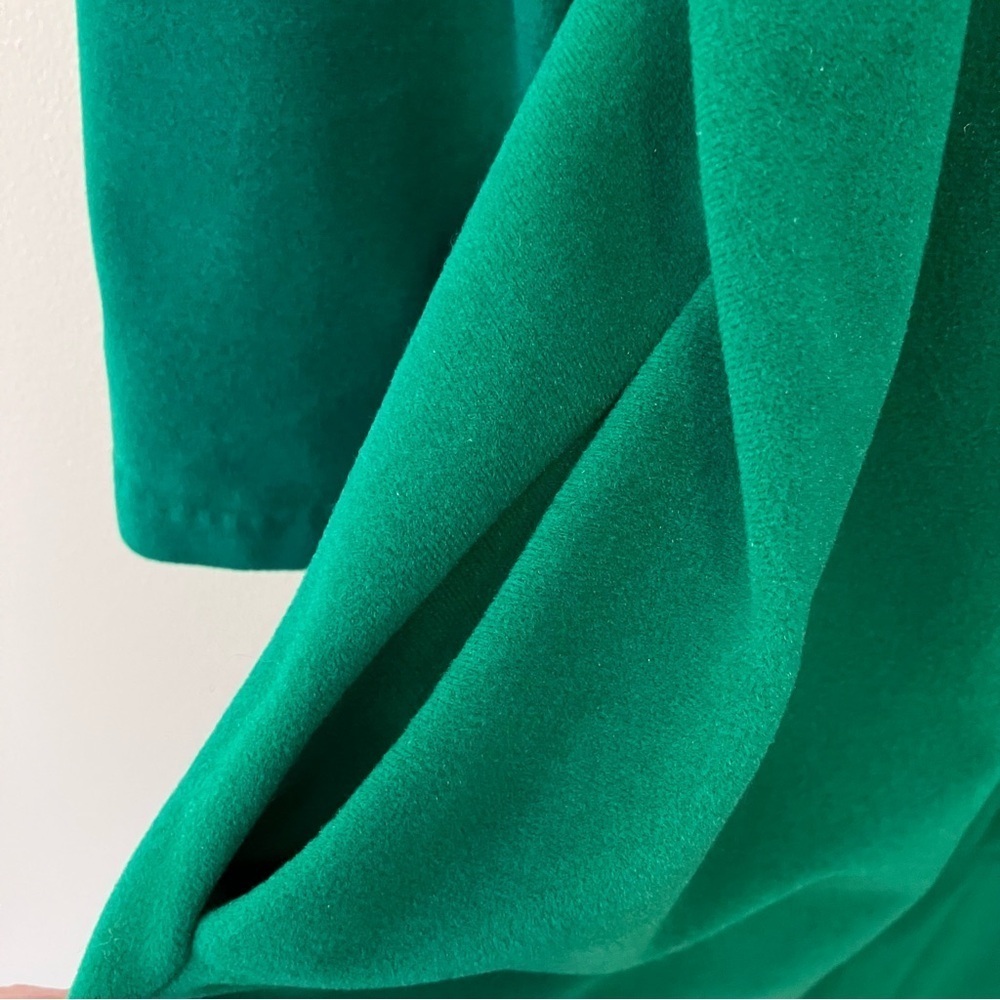 VTG 70s LISANNE Kelly Green Loungewear 3/4 Zip Velour Robe Sz. L Quilted Top - Picture 3 of 9